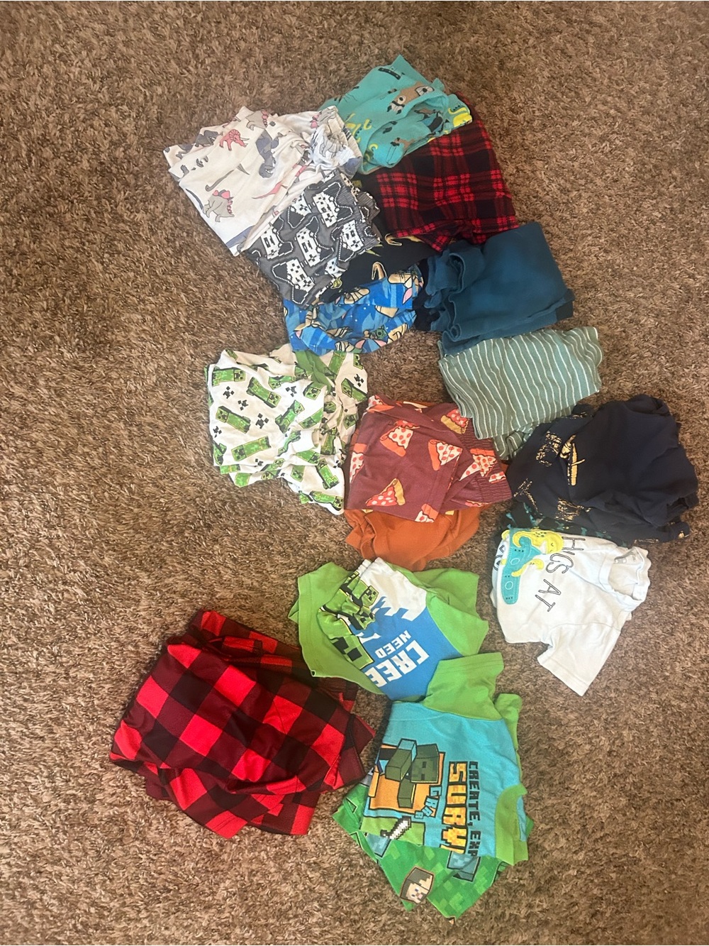 Mixed Boys' Graphic and Plaid Pajama Shorts Lot - Multicolor